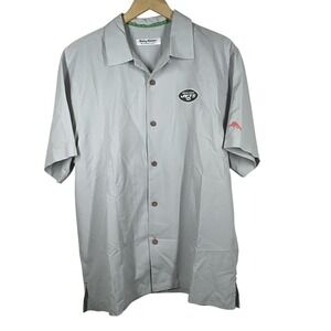 Tommy Bahama Men's M Shirt West Point Coconut Point New York Jets Camp Gray NFL